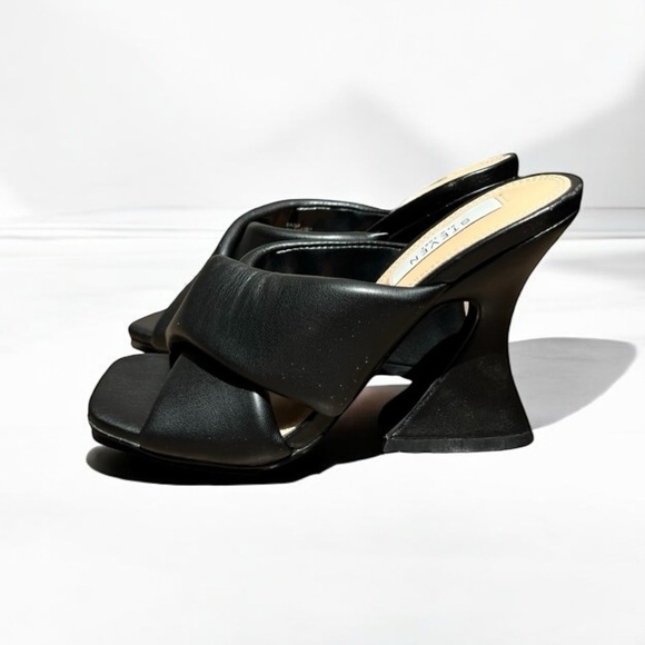 🌻NEW Steven New York Black Puffy Baga Heel Sandal Size 5.5 (by Steve Madden) - Picture 1 of 9